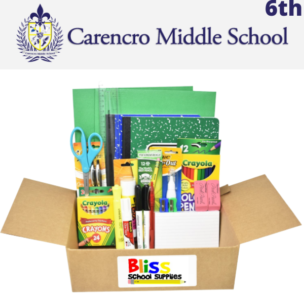Carencro Middle School Sixth Grade Supply Kits