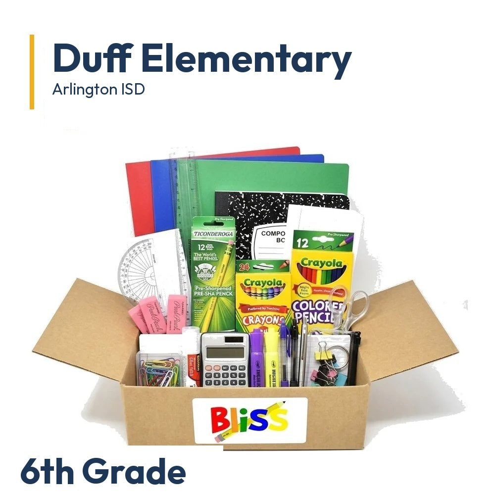 Duff Elementary 6th Grade School Supply Kit