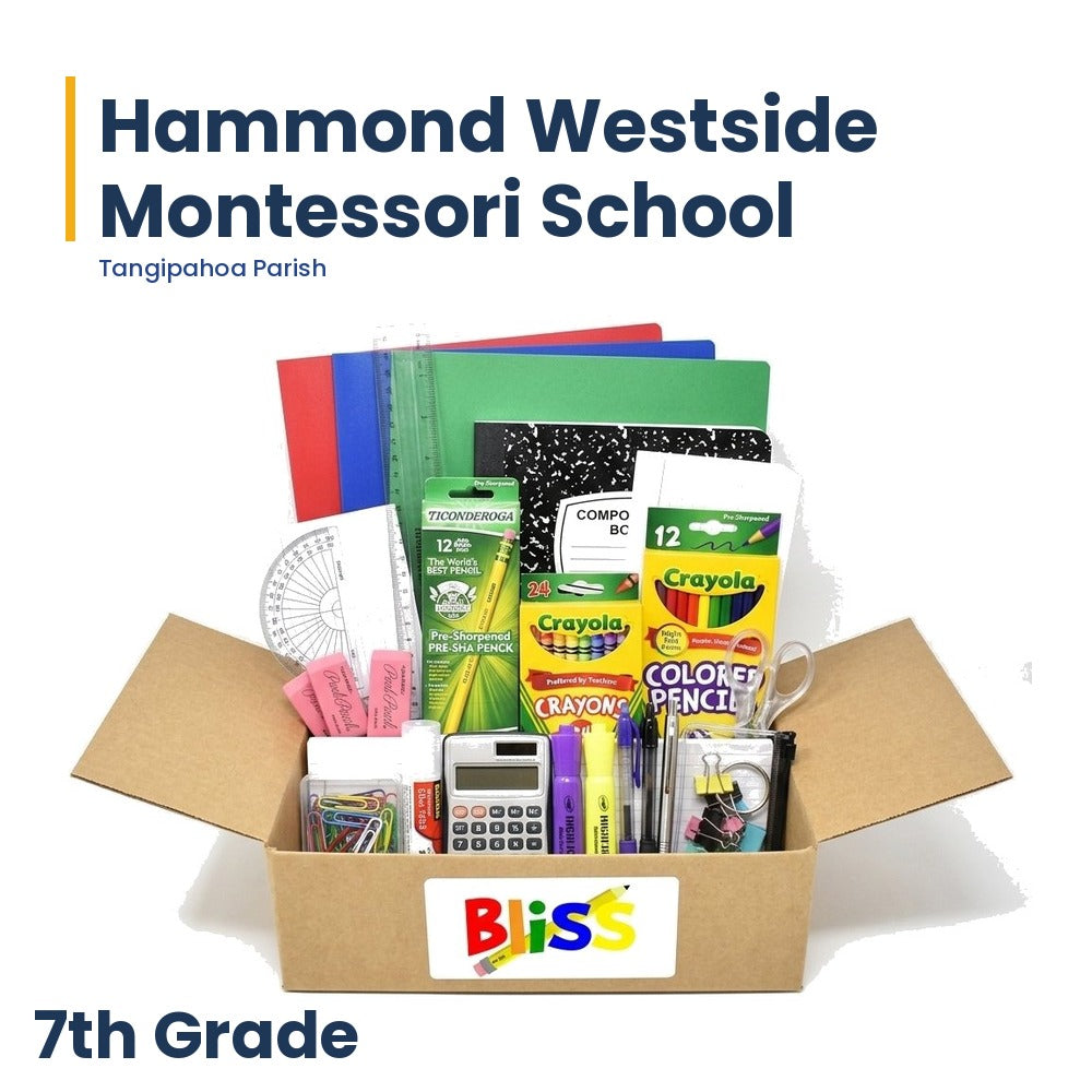 Hammond Westside Montessori School 7th Grade School Supply Kit