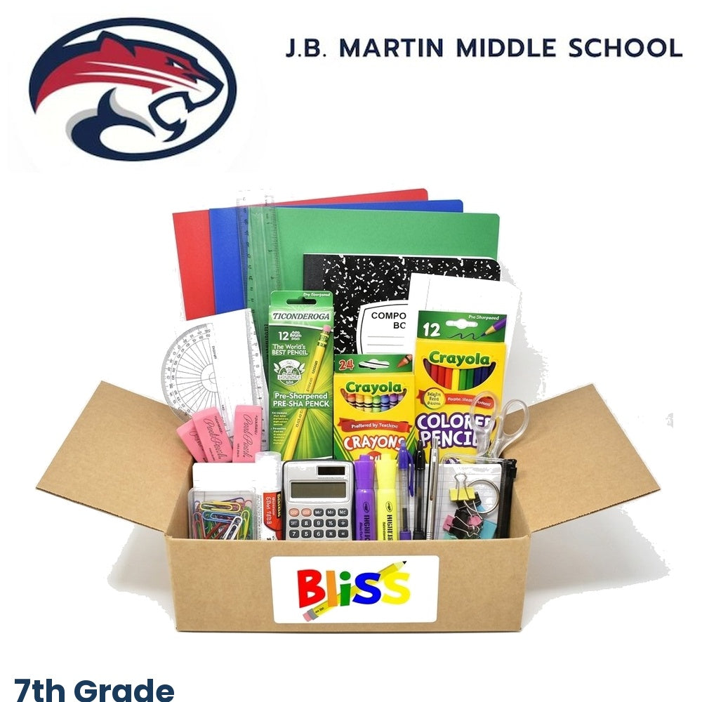 J.B. Martin Middle School 7th Grade School Supply Kit