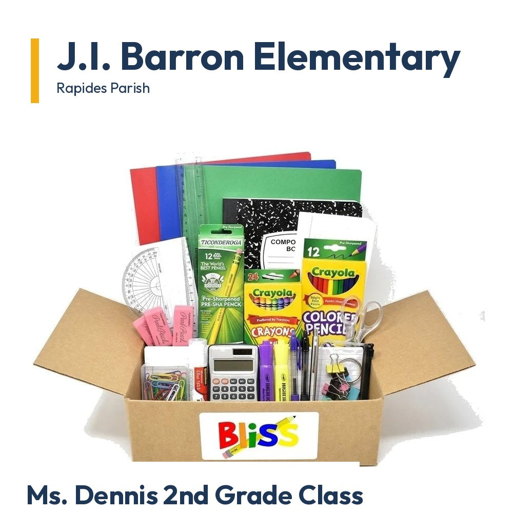 J.I. Barron Elementary Ms. Dennis 2nd Grade Class School Supply Kit
