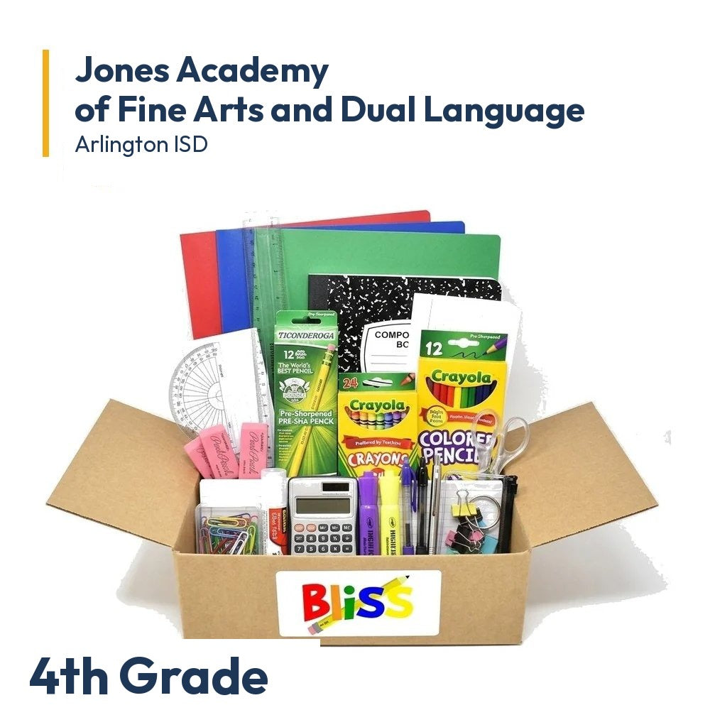 Jones Academy of Fine Arts and Dual Language 4th Grade School Supply Kit