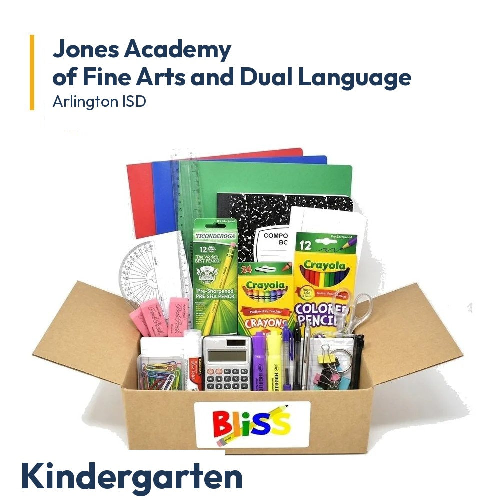 Jones Academy of Fine Arts and Dual Language Kindergarten School Supply Kit