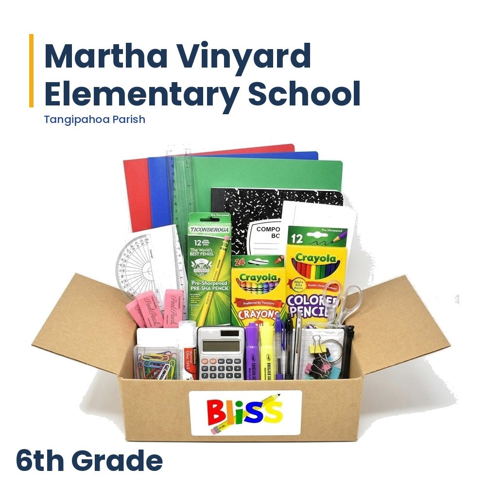 Martha Vinyard Elementary School 6th Grade School Supply Kit