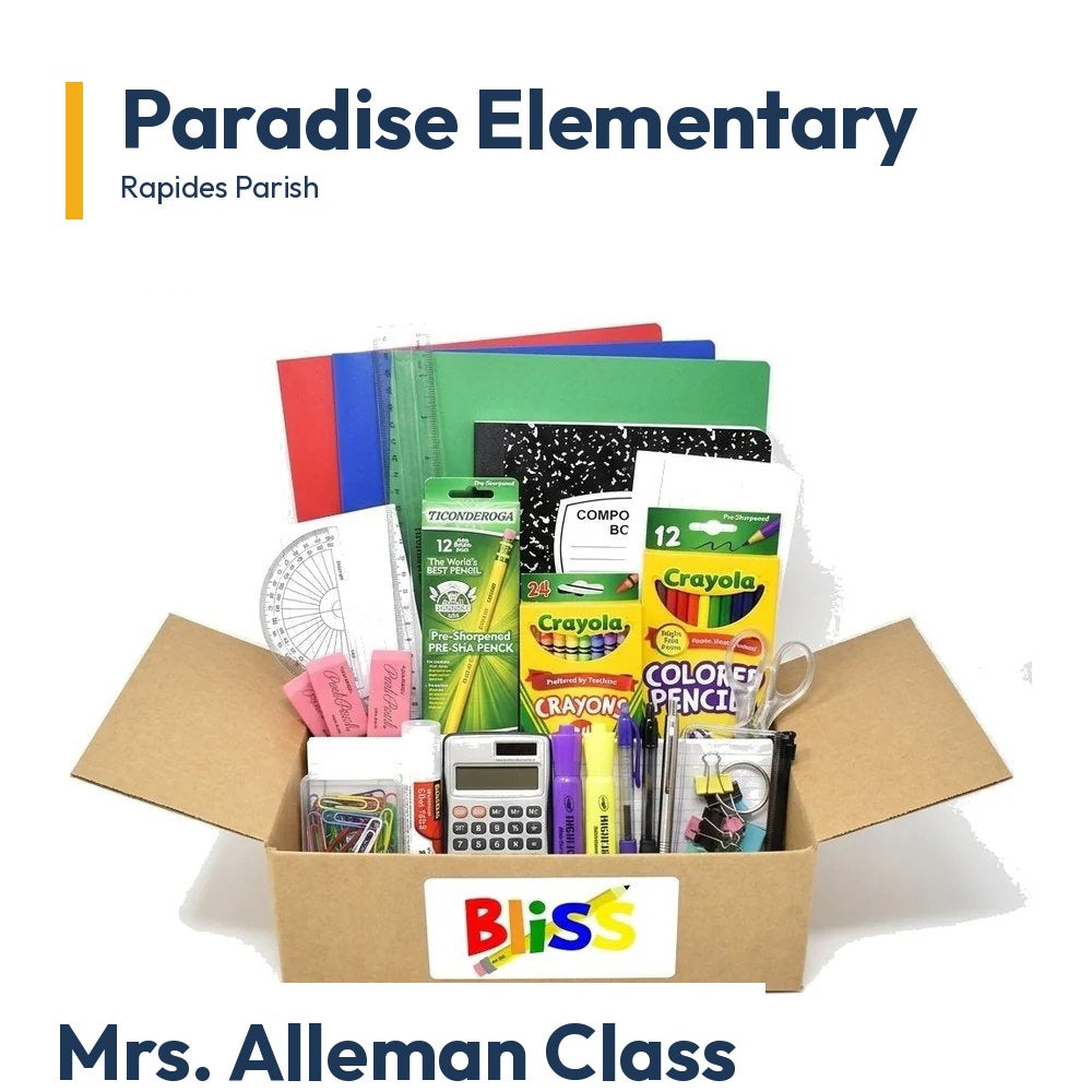 Paradise Elementary Mrs. Alleman Class School Supply Kit