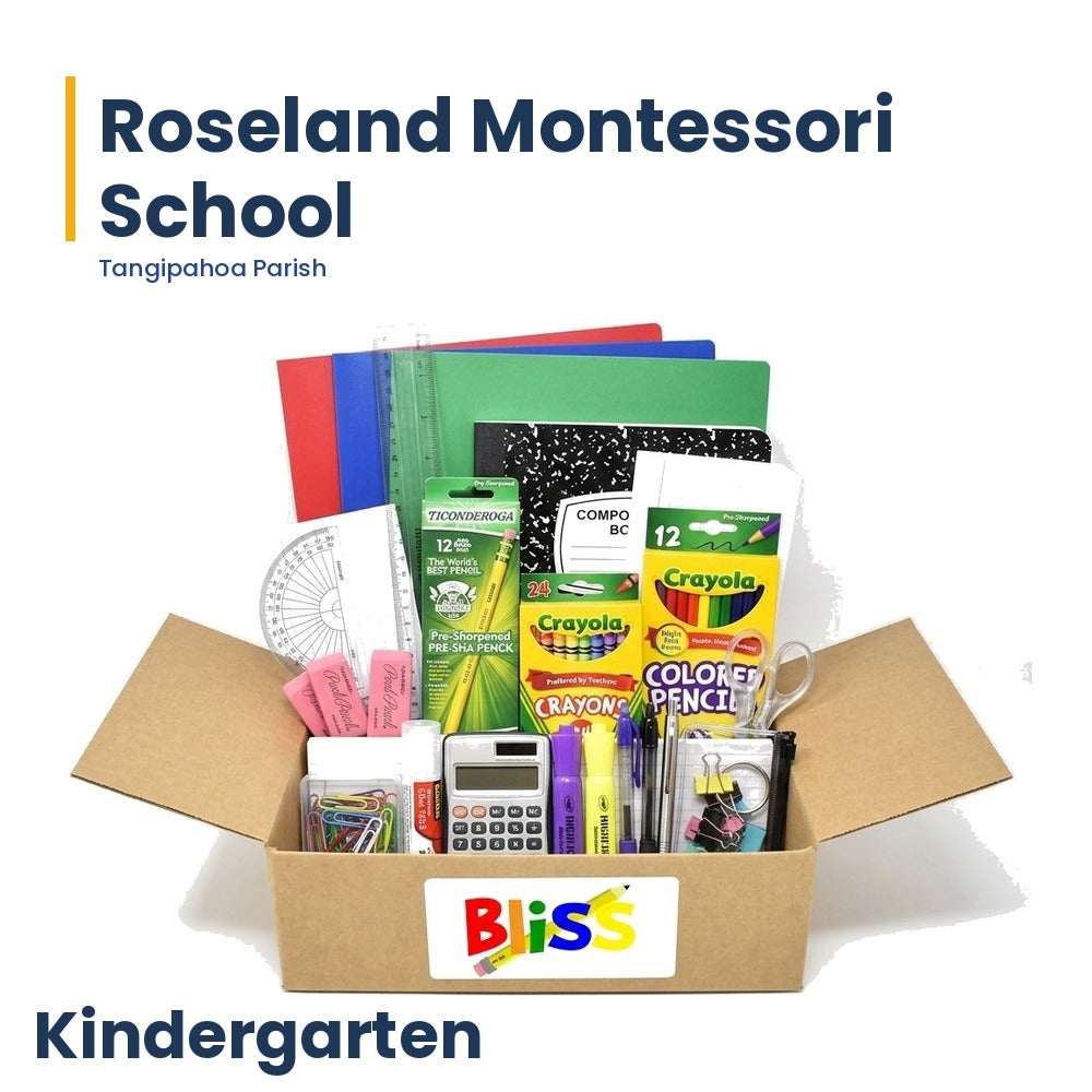 Roseland Montessori School Kindergarten School Supply Kit