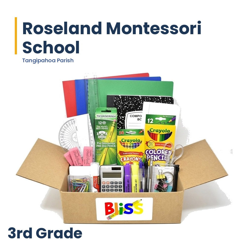 Roseland Montessori School 3rd Grade School Supply Kit