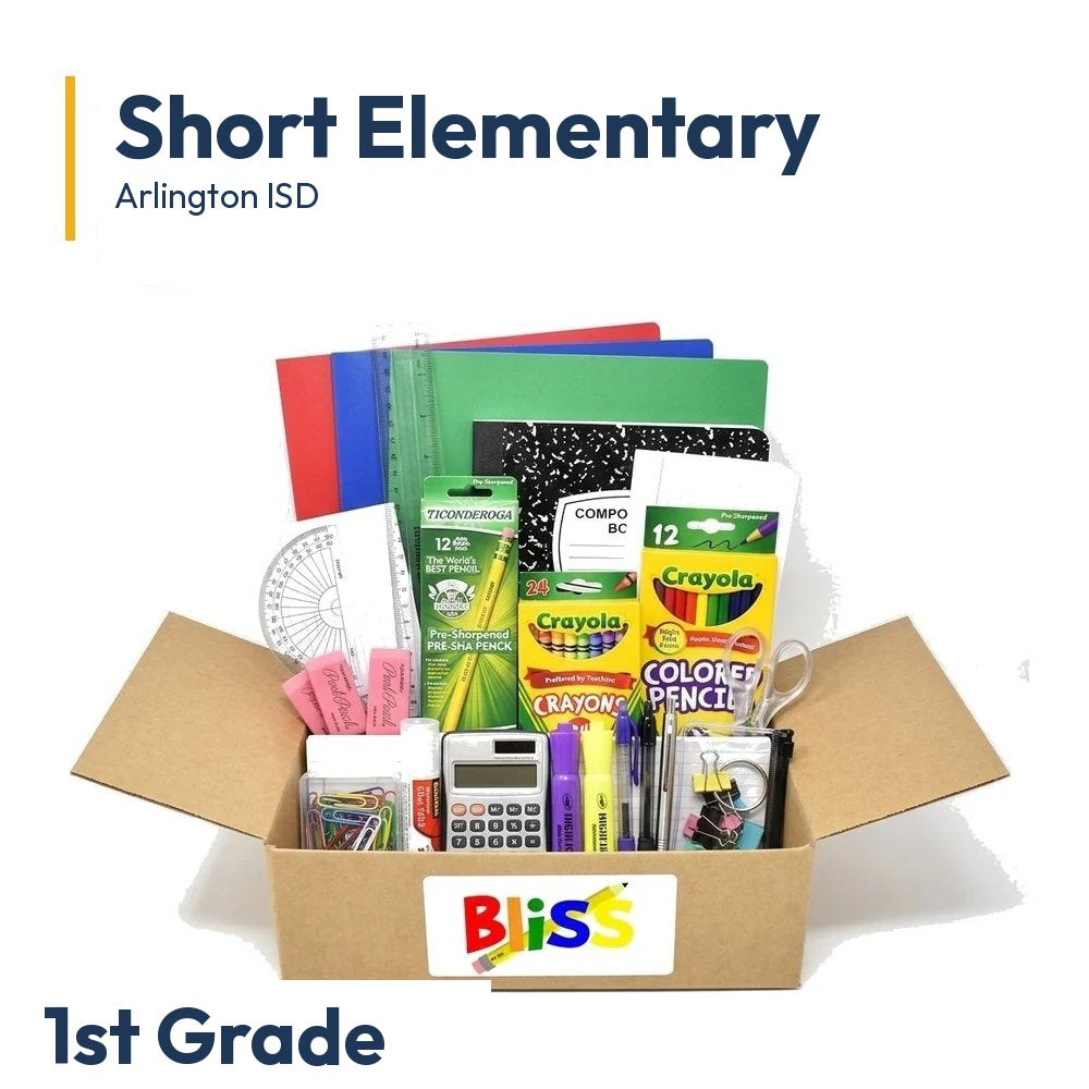 Short Elementary 1st Grade School Supply Kit
