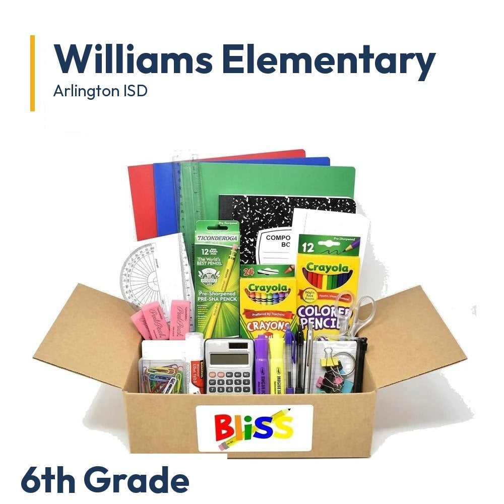 Williams Elementary 6th Grade School Supply Kit