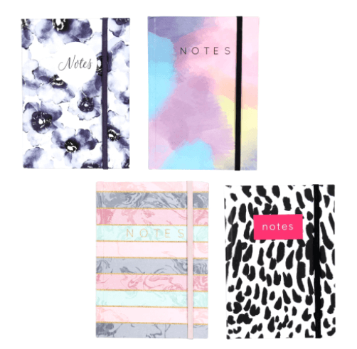 Inspirational Fashion Hardback Journals with an Elastic Band, 5x7 in.