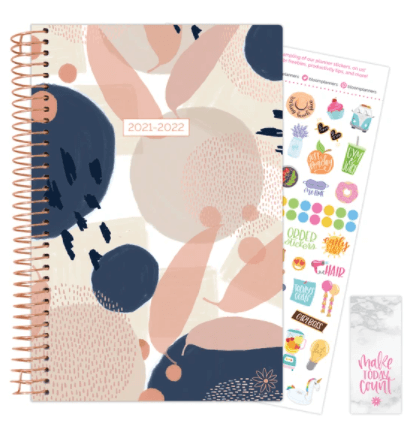 2021-22 Soft Cover Daily Planner & Calendar, Navy Modern Abstract