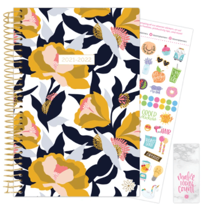 2021-22 Soft Cover Daily Planner & Calendar, Mustard Floral