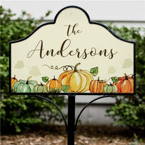Personalized Fall Pumpkin Magnetic Yard Sign