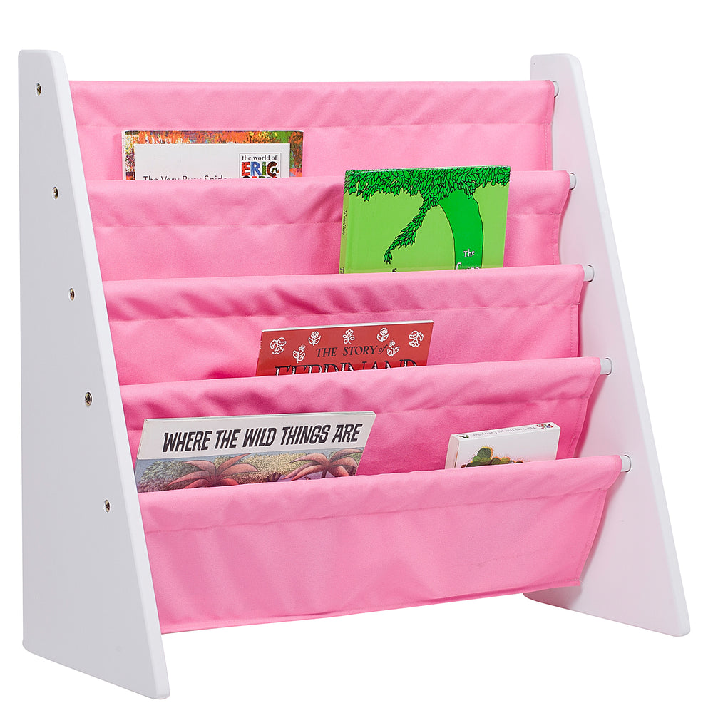 Wildkin Sling Book Shelf - White w/ Pink
