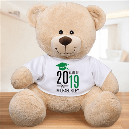 Personalized Graduate Hat With Diploma Sherman Bear 11' Teddy Bear Green