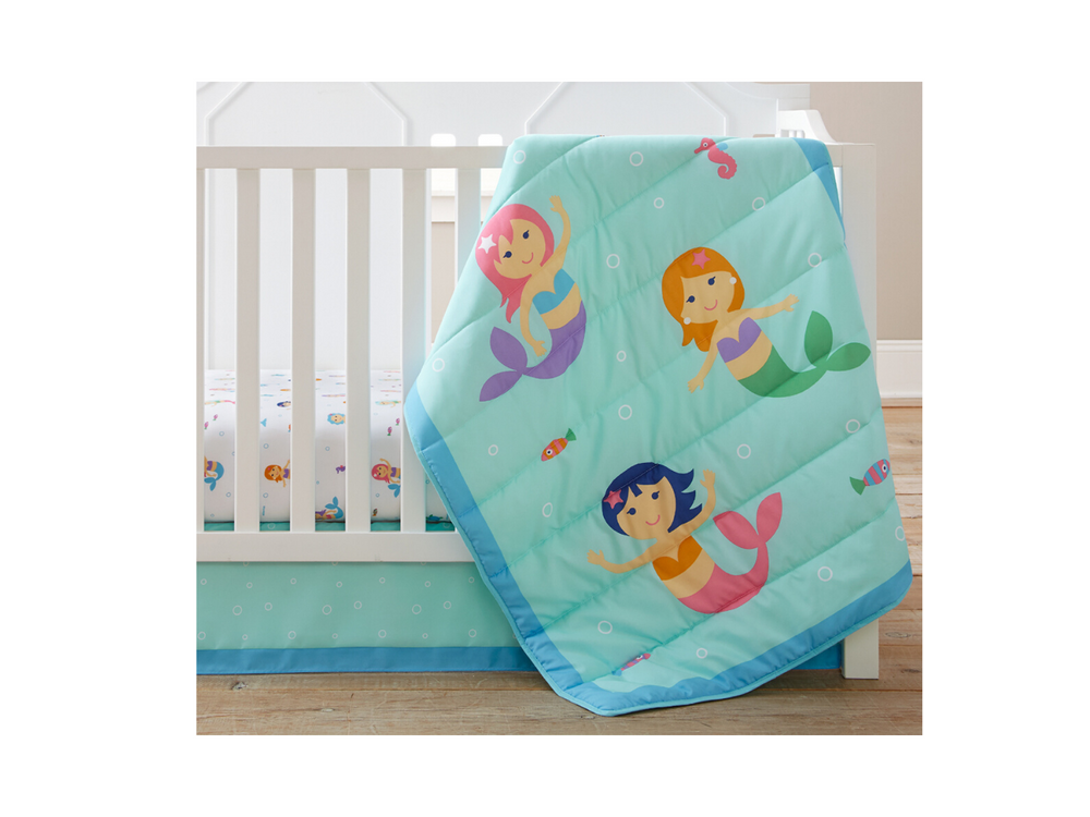 3 Piece Crib Set - Mermaids