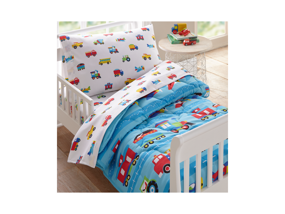 4 Piece Toddler Set - Trains, Planes & Trucks