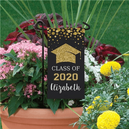 Personalized Glitter Graduation Mini Garden Flag