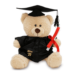 Personalized Graduation Teddy Bear – Custom Text & Photo 2024 Grad Gift With Rose & Diploma, 16 Inch