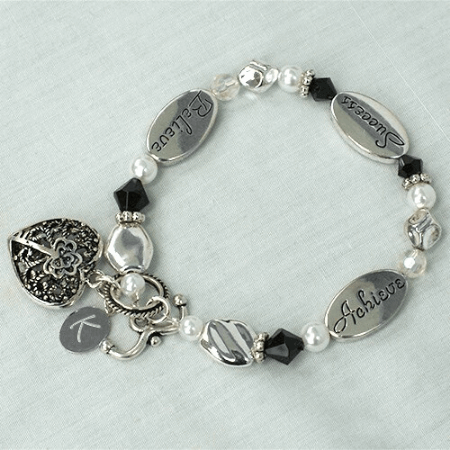 Graduation charm Initial Bracelet