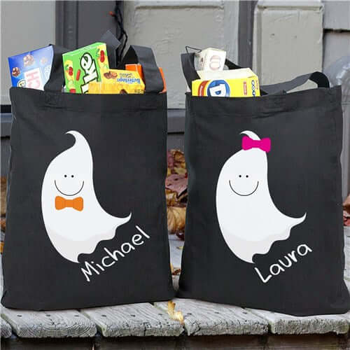 Creepy Crawly Personalized Halloween Trick Or Treat Tote Bag
