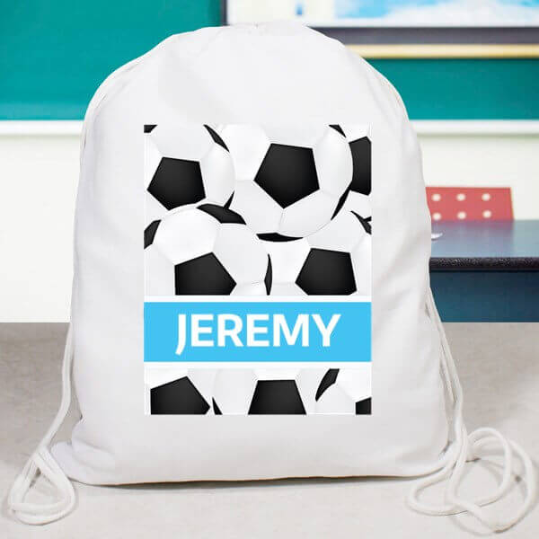 Bliss EDU Soccer Drawstring Bag Blue