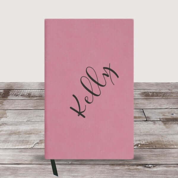 Personalized Diagonal Name Leather Journal