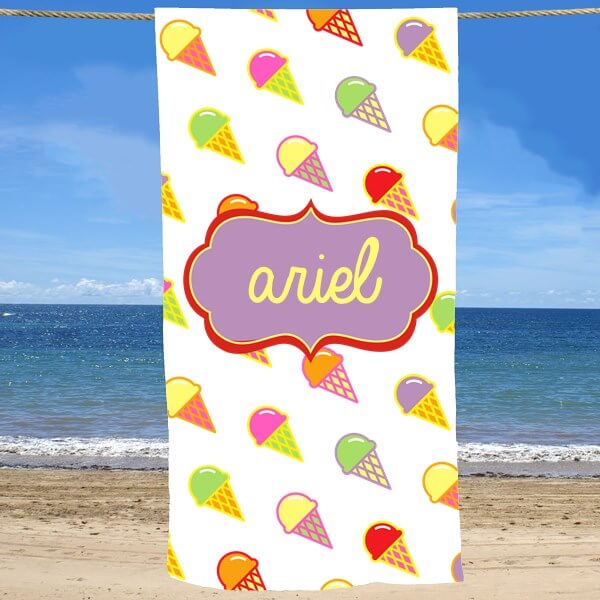 Personalized Ice Cream Beach Towel