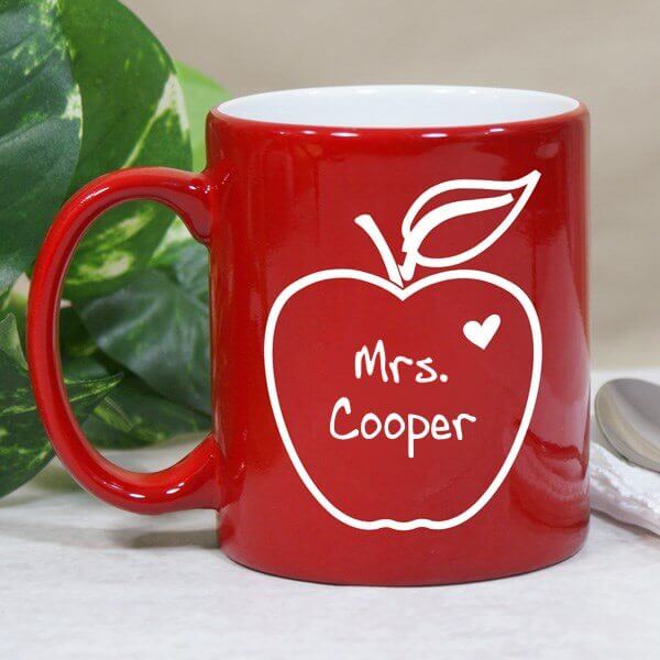 Personalized Teacher Coffee Mug - Apple of my Heart