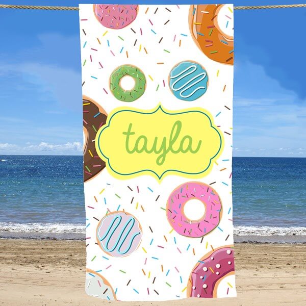 Bliss EDU Personalized Donuts Beach Towel
