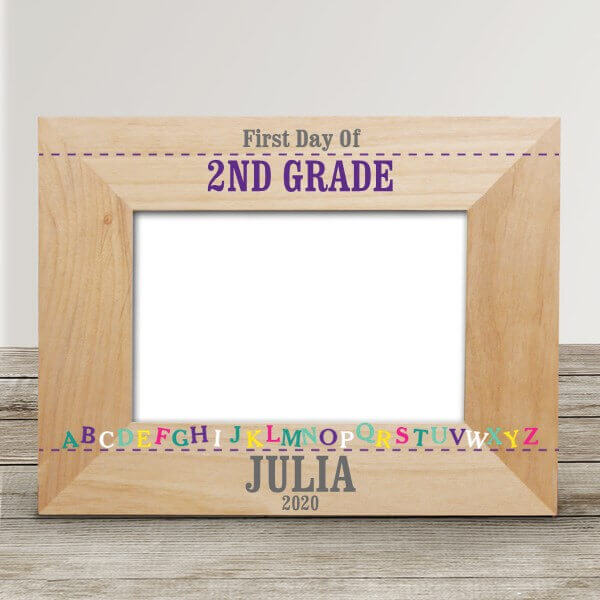 Personalized First Day of School Alphabet Wood Frame