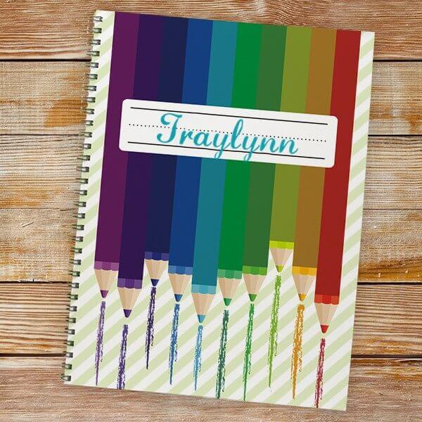 Personalized Colored Pencil Notebook Set