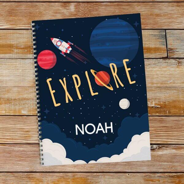 Personalized Explore Space Notebook Set