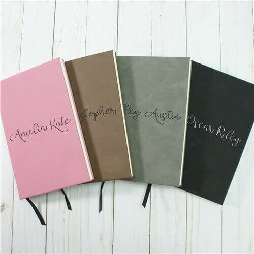 Personalized Script Name Leather Journal