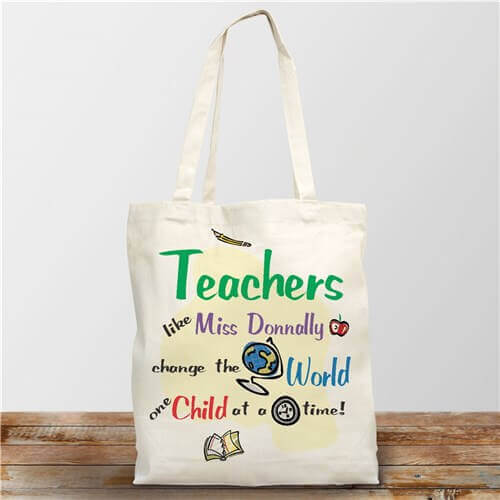 Change The World Personalized Canvas Tote Bag
