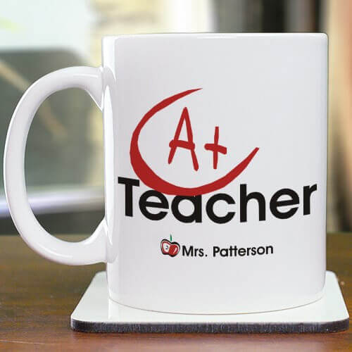 Personalized A+ Teacher Coffee Mug