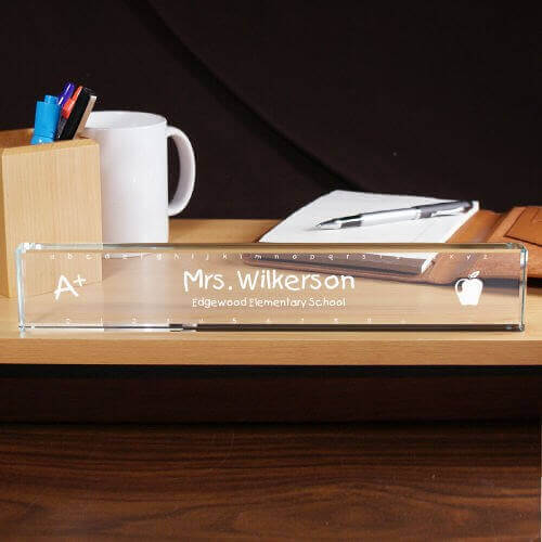 Crystal Clear Personalized Teacher Name Plate