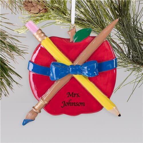 Teachers Apple Christmas Ornament