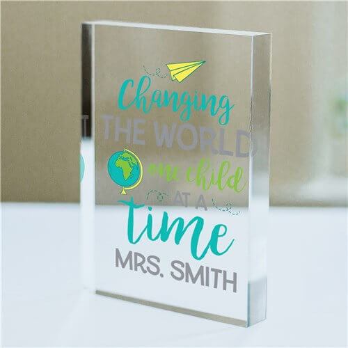 Personalized Changing The World Acrylic Keepsake