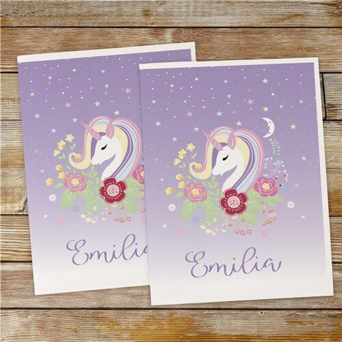 Personalized Magical Unicorn Folder Set