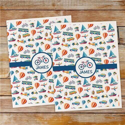 Personalized Transportation Folder Set