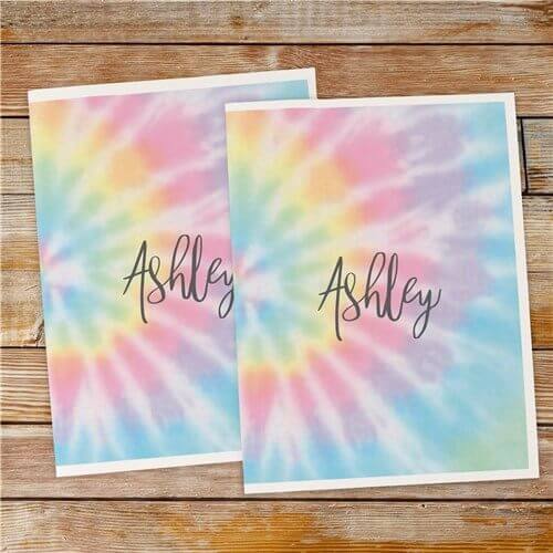 Personalized Colorful Tie-Dye Folder Set