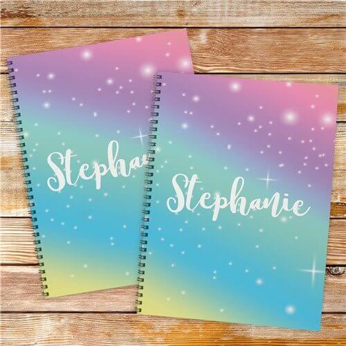 Personalized Rainbow Notebook Set
