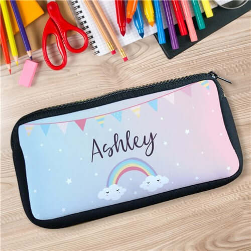 Bliss EDU Personalized Rainbow with Pennant Banner Pencil Case