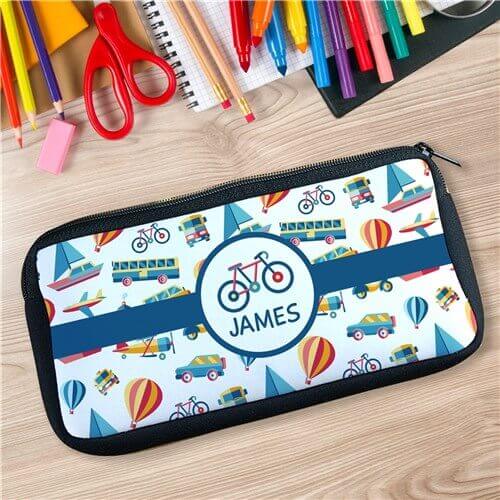 Bliss EDU Personalized Transportation Pencil Case