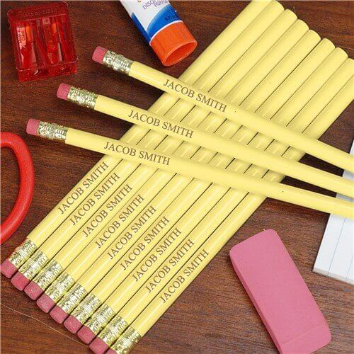 Personalized Engraved Yellow School Pencils