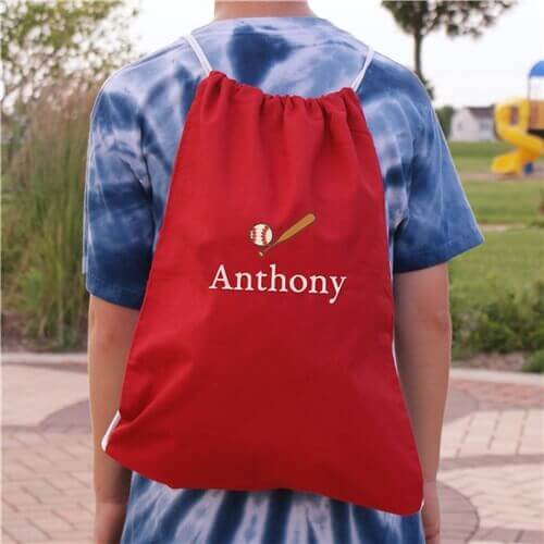 Personalized Embroidered Icon Drawstring Sports Bag