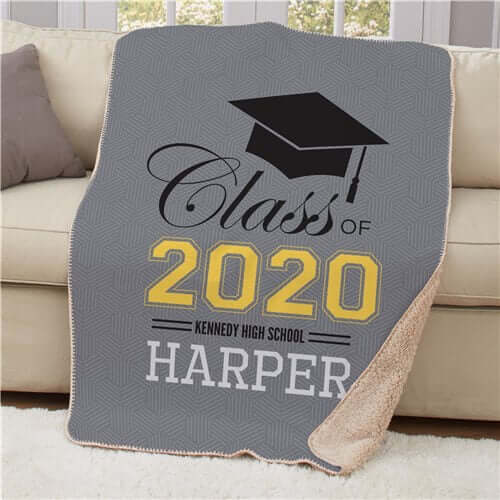 Personalized Class Of Graduation Sherpa Throw