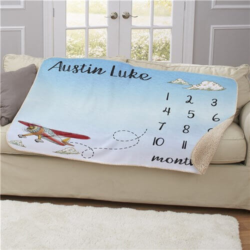 Airplane milestone blanket hot sale