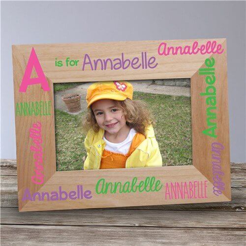 Bliss EDU Personalized Alphabet Pink Wood Frame